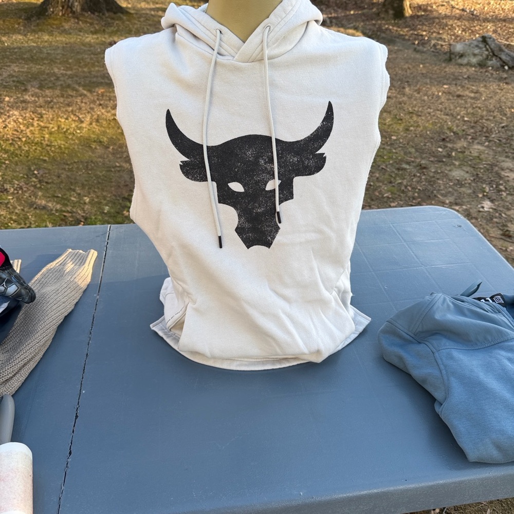 Under Armour Cream Hoodie with Black Accents
